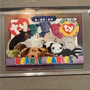 Ty Beanie Babies Collector's Card with Multicolor Design